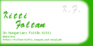 kitti foltan business card